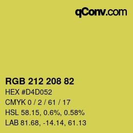 Color code: RGB 212 208 82 | qconv.com