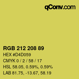Color code: RGB 212 208 89 | qconv.com