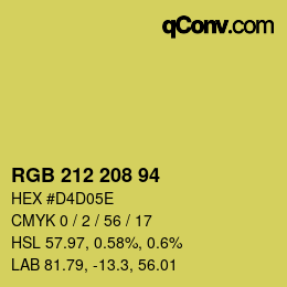 Código de color: RGB 212 208 94 | qconv.com