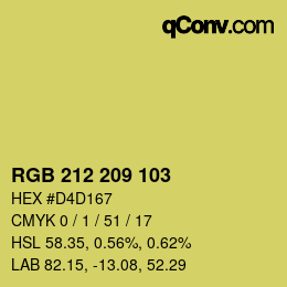 Color code: RGB 212 209 103 | qconv.com