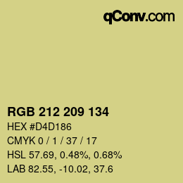 Color code: RGB 212 209 134 | qconv.com