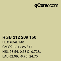 Color code: RGB 212 209 160 | qconv.com