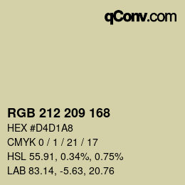 Código de color: RGB 212 209 168 | qconv.com