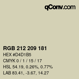 カラーコード: RGB 212 209 181 | qconv.com