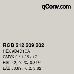 カラーコード: RGB 212 209 202 | qconv.com