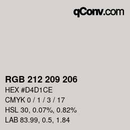 カラーコード: RGB 212 209 206 | qconv.com