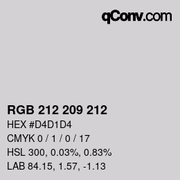 Farbcode: RGB 212 209 212 | qconv.com