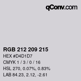 カラーコード: RGB 212 209 215 | qconv.com
