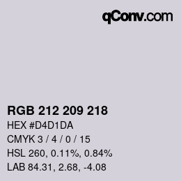 Color code: RGB 212 209 218 | qconv.com