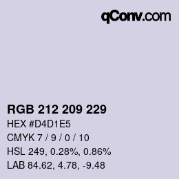 Color code: RGB 212 209 229 | qconv.com