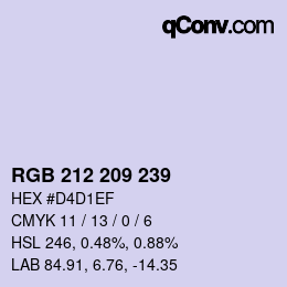 カラーコード: RGB 212 209 239 | qconv.com