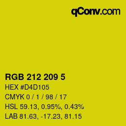 Color code: RGB 212 209 5 | qconv.com