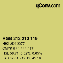 Color code: RGB 212 210 119 | qconv.com