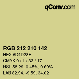 Color code: RGB 212 210 142 | qconv.com