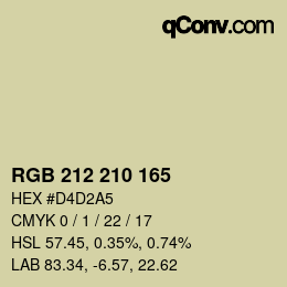 Color code: RGB 212 210 165 | qconv.com