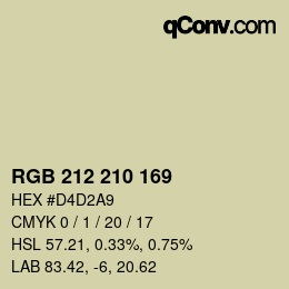 Color code: RGB 212 210 169 | qconv.com