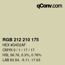 Color code: RGB 212 210 175 | qconv.com