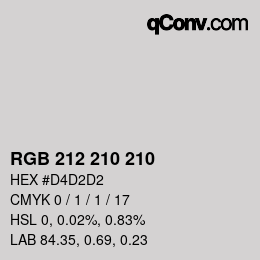 Color code: RGB 212 210 210 | qconv.com