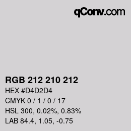 Color code: RGB 212 210 212 | qconv.com
