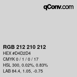 Color code: RGB 212 210 212 | qconv.com