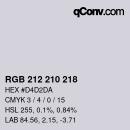 Color code: RGB 212 210 218 | qconv.com