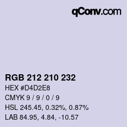 Color code: RGB 212 210 232 | qconv.com