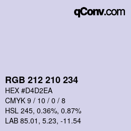 Color code: RGB 212 210 234 | qconv.com