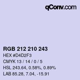 Color code: RGB 212 210 243 | qconv.com