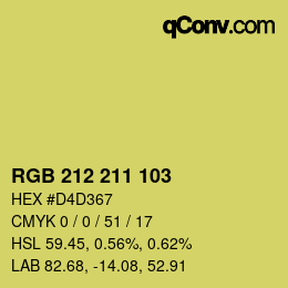 Farbcode: RGB 212 211 103 | qconv.com