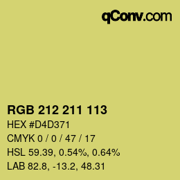 Color code: RGB 212 211 113 | qconv.com