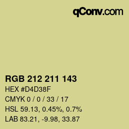 Color code: RGB 212 211 143 | qconv.com