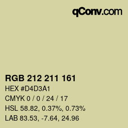 Color code: RGB 212 211 161 | qconv.com