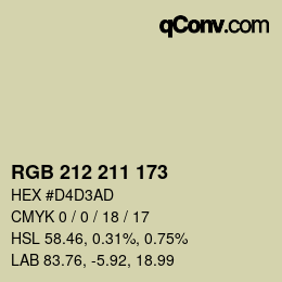 Color code: RGB 212 211 173 | qconv.com