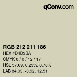 Color code: RGB 212 211 186 | qconv.com