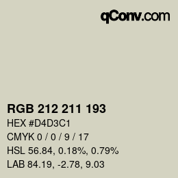 カラーコード: RGB 212 211 193 | qconv.com