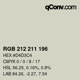 Código de color: RGB 212 211 196 | qconv.com