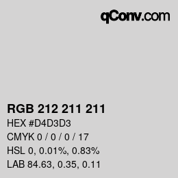 Color code: RGB 212 211 211 | qconv.com