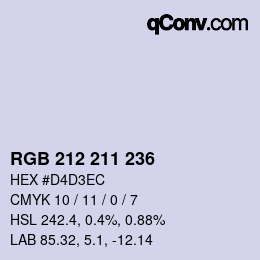Color code: RGB 212 211 236 | qconv.com