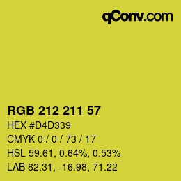 Color code: RGB 212 211 57 | qconv.com