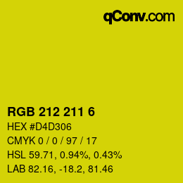 Color code: RGB 212 211 6 | qconv.com