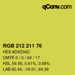 Color code: RGB 212 211 76 | qconv.com