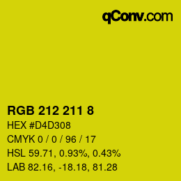 カラーコード: RGB 212 211 8 | qconv.com