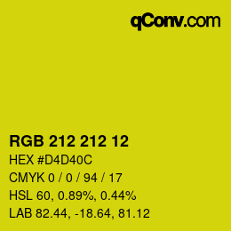 Color code: RGB 212 212 12 | qconv.com