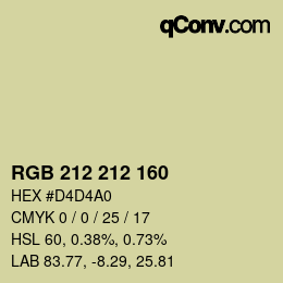 Color code: RGB 212 212 160 | qconv.com
