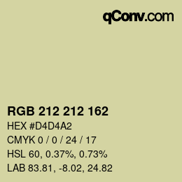 Color code: RGB 212 212 162 | qconv.com