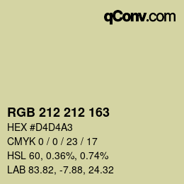 Color code: RGB 212 212 163 | qconv.com