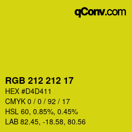 Color code: RGB 212 212 17 | qconv.com