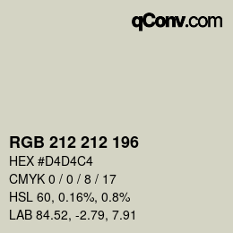 Código de color: RGB 212 212 196 | qconv.com