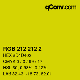Color code: RGB 212 212 2 | qconv.com