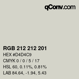 Color code: RGB 212 212 201 | qconv.com